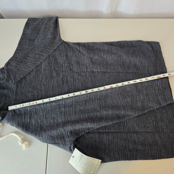 Trade Heritage Hooded Sweatshirt Women's S Charcoal Raw Hems Pullover NWT - Picture 11 of 16